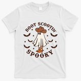 Boot Scootin Spooky Funny Halloween T-Shirt - White