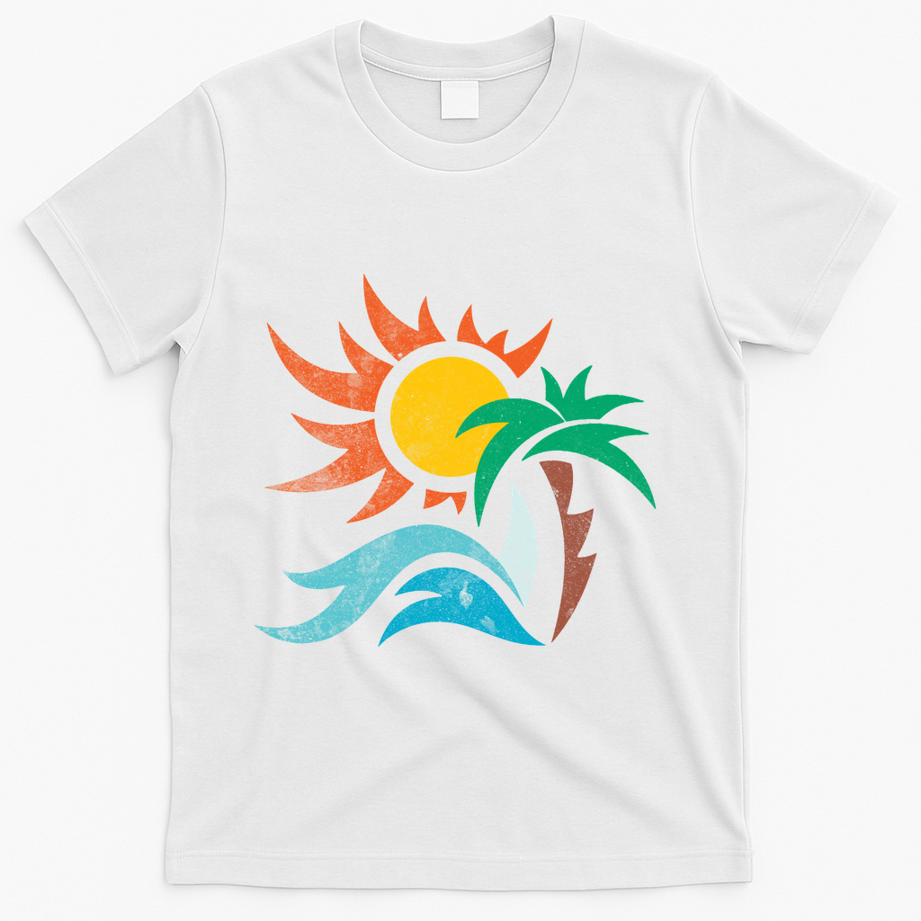 Beach Sunset Summer T-Shirt - White