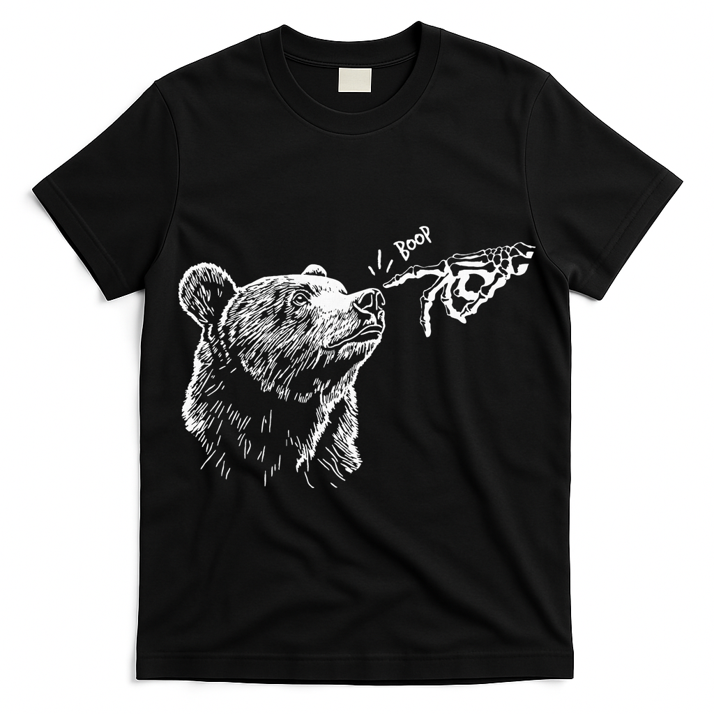 Boop The Bear Meme Black Grizzly T-Shirt