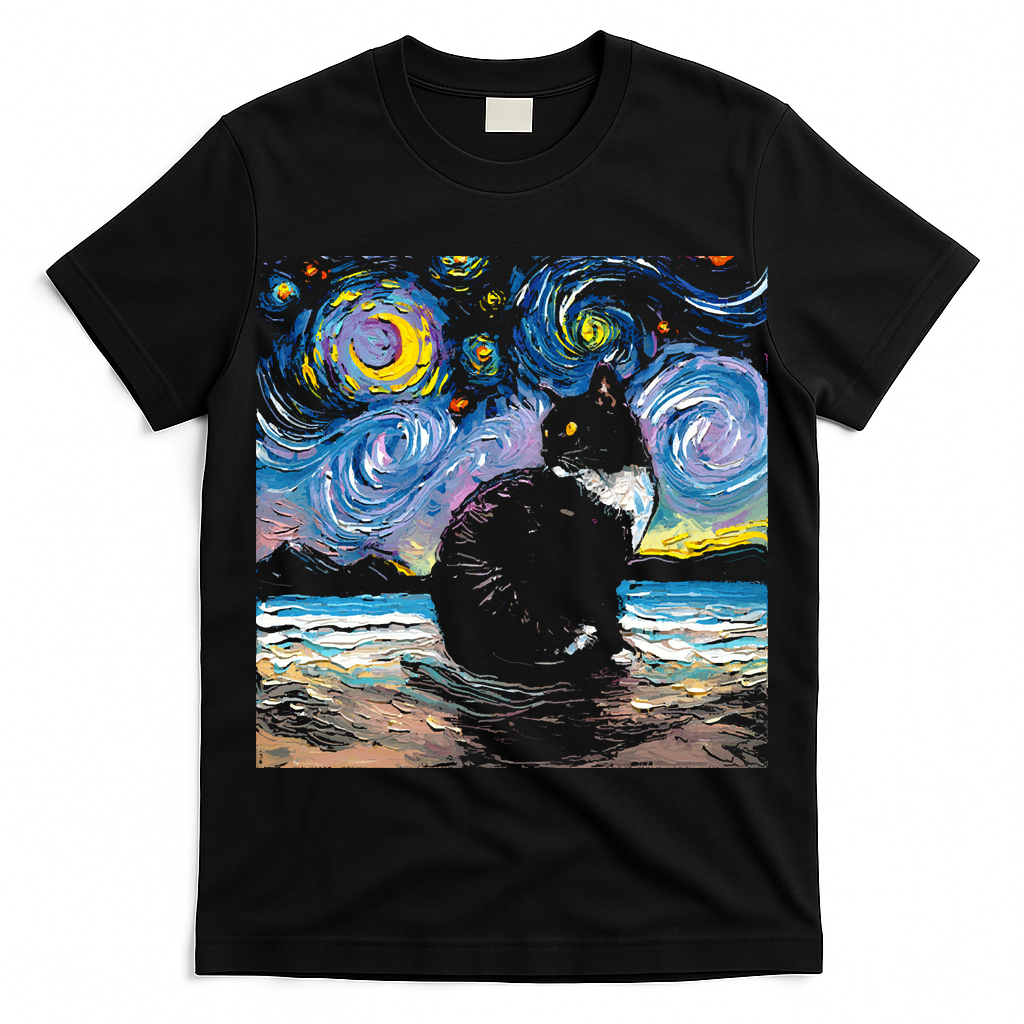 Black Tuxedo Cat Night 2 T-Shirt