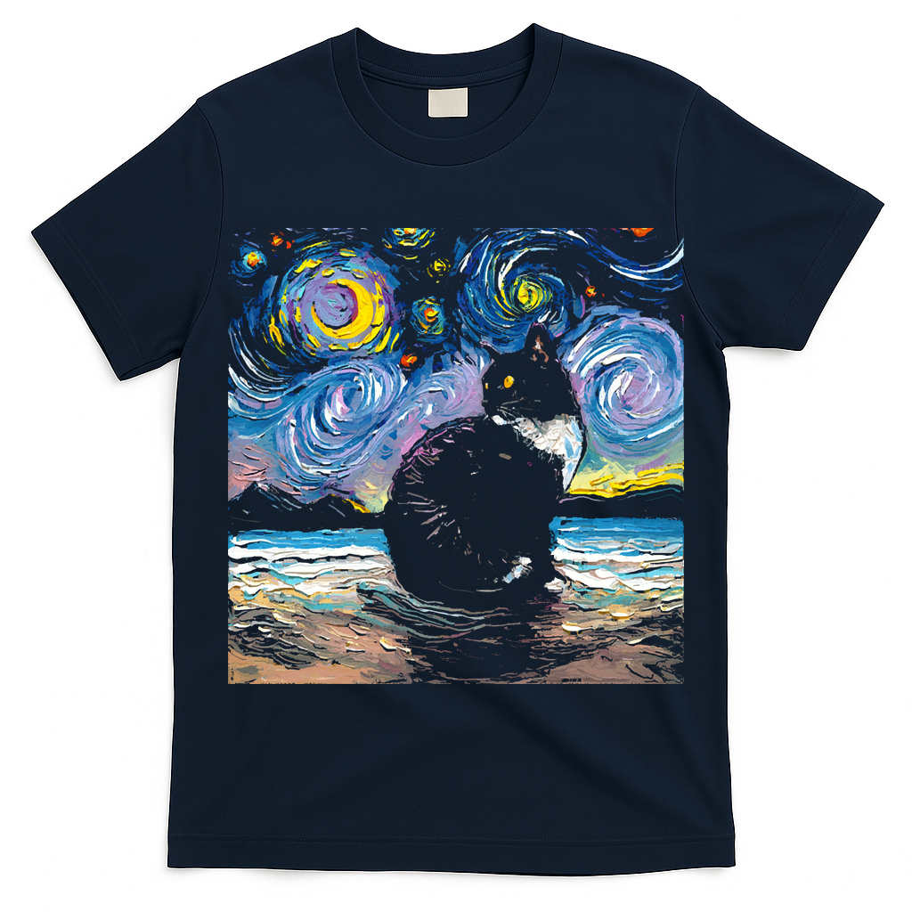 Black Tuxedo Cat Night 2 T-Shirt