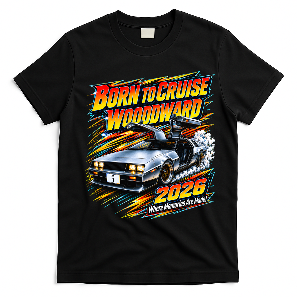 Born To Cruise Woodward 2026 Future  T-Shirt - Black