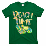 Beach Time Flip Flops Summer Fun T-Shirt - Green