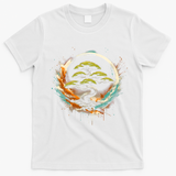 Bonsai Tree In Japanese Zen Buddhist Enso Circle Christmas T-Shirt - White