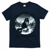 Beware The Jolakotturinn Yule Cat Icelandic Christmas Norse T-Shirt - Navy Blue