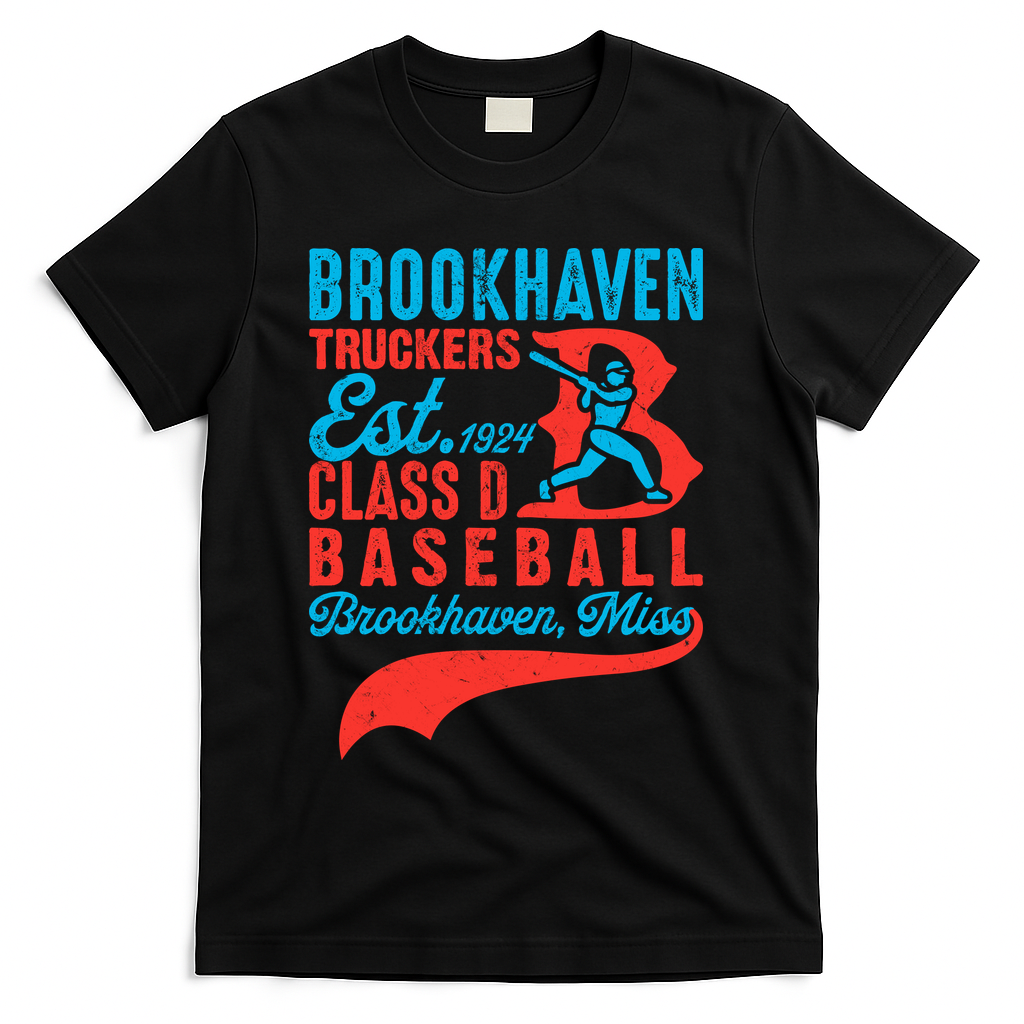 Brookhaven Truckers Mississippi Baseball Team Vintage T-Shirt - Black