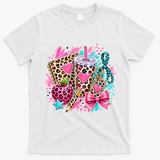 Back To School Leopard Print Cute School Supplies T-Shirt - White