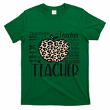 Back To School Teacher Life Apple Leopard Teacher Women Gift T-Shirt - Green