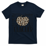 Back To School Teacher Life Apple Leopard Teacher Women Gift T-Shirt - Navy