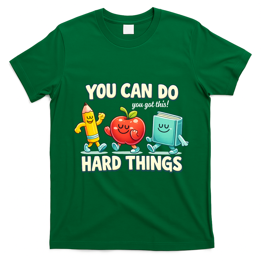 Back To School Gift You Can Do Hard Things Teacher T-Shirt - Irish Green