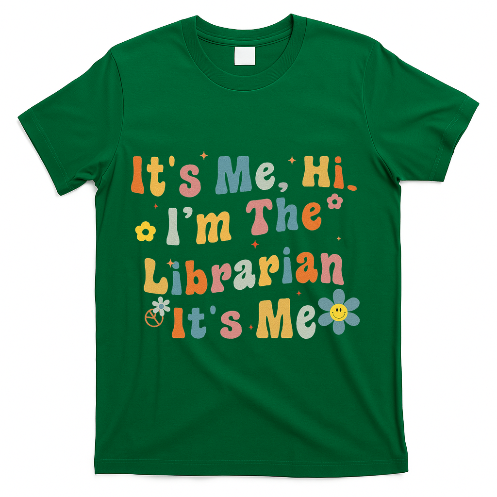 Back To School ItS Me Hi IM The Librarian Summer Reading T-Shirt - Green