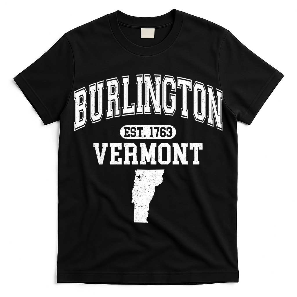 Burlington Vermont Est. 1763 Varsity T-Shirt