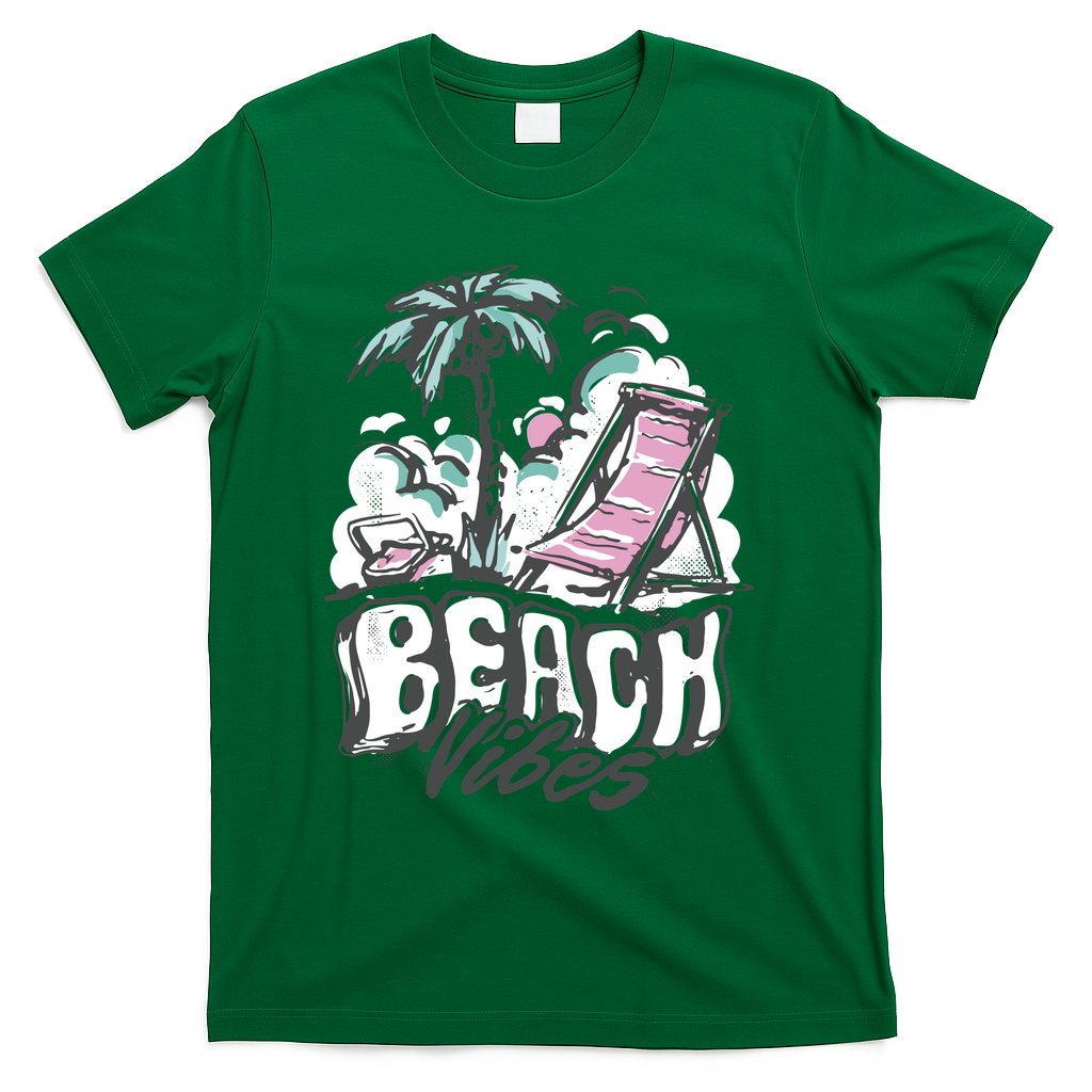 Beach Vibes Summer T-Shirt - Green