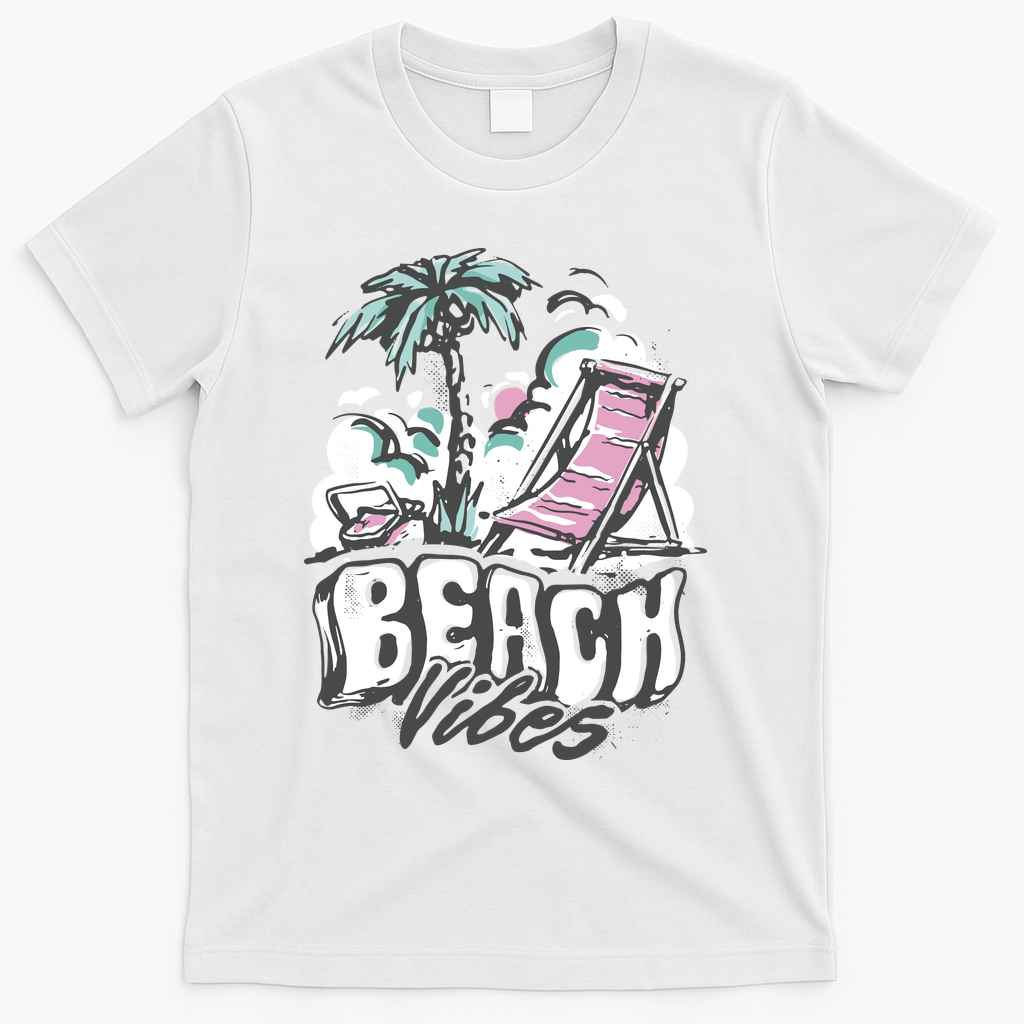 Beach Vibes Summer T-Shirt - White