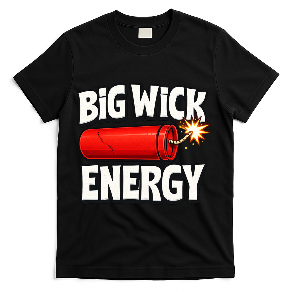 Big Wick Energy 4th Of July Funny T-Shirt - Black