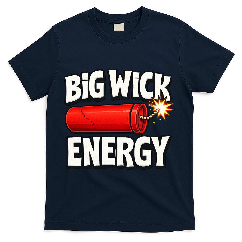 Big Wick Energy 4th Of July Funny T-Shirt - Navy