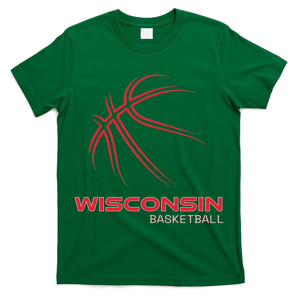 Basketball Wi Love The Badger State Souvenir Wisconsin Hoops T-Shirt