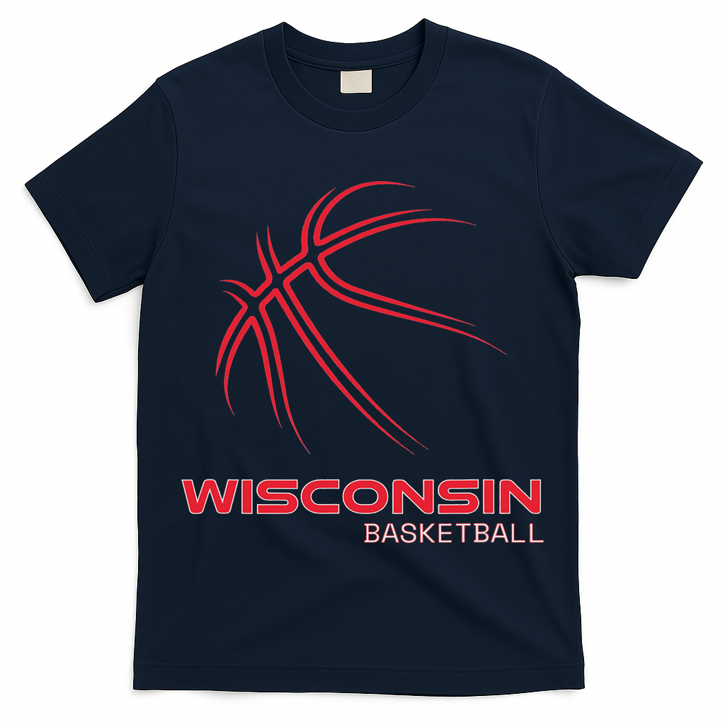Basketball Wi Love The Badger State Souvenir Wisconsin Hoops T-Shirt