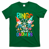 Bingo With My Gnomies Fun Bingo Gnome Squad Merry Christmas T-Shirt - Irish Green