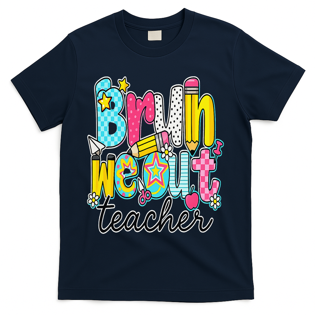 Bruh We Out Teachers Happy Last Day Of School Teacher Women T-Shirt - Navy