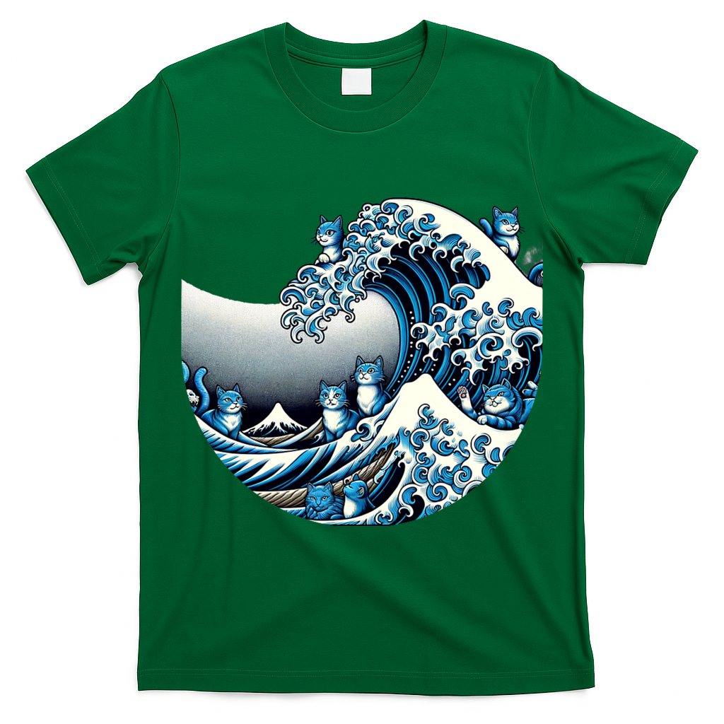 Blue Wave Of Cat Ladies For Kamala Cute Wave Of Blue Cats For Kamala Funny T-Shirt