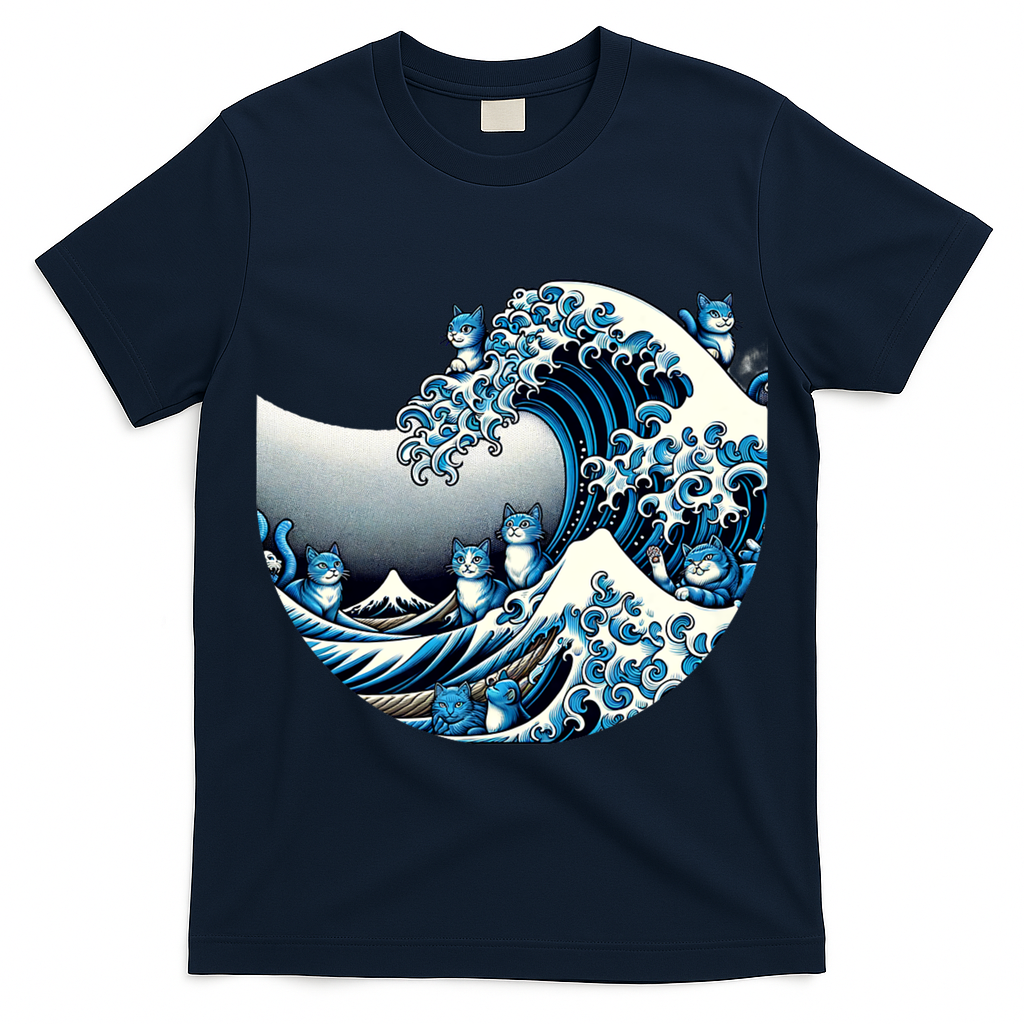 Blue Wave Of Cat Ladies For Kamala Cute Wave Of Blue Cats For Kamala Funny T-Shirt