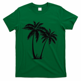 Black White Palm Trees Summer Sun Beach  T-Shirt - Green