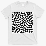 Black & White Wavy Plaid - White