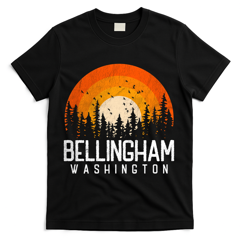 Bellingham Washington Wa Gift Retro 70s 80s Vintage Gift Great Gift T-Shirt - Black