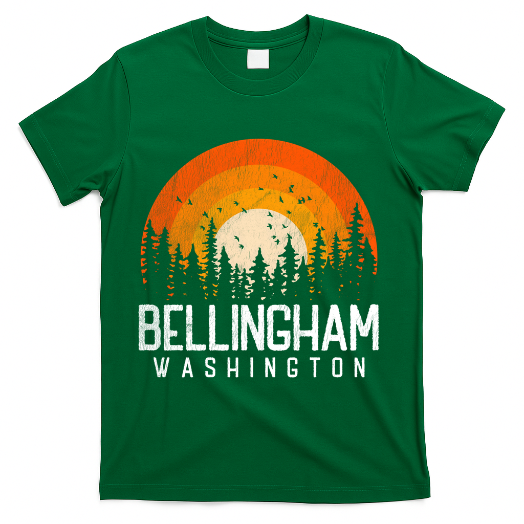 Bellingham Washington Wa Gift Retro 70s 80s Vintage Gift Great Gift T-Shirt - Green
