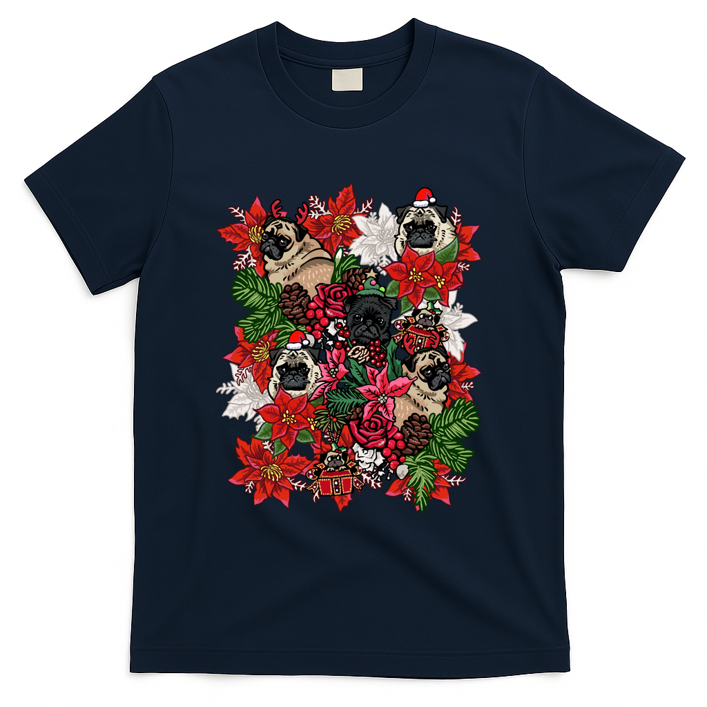 Because Xmas Pug - Navy