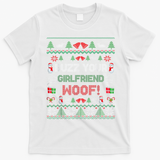 Buzz Xmas Your Girlfriend Woof! Ugly Christmas Sweater T-Shirt - White