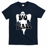 Boo Yall Spooky Ghost Halloween T-Shirt - Navy Blue