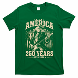 Celebrate 250 Years Of America George Washington Rocking Out T-Shirt - Irish Green
