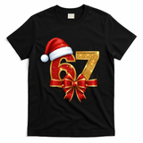 Christmas 67 Santa Hat Bow T-Shirt - Black