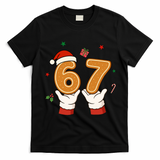 Christmas 67 Six Seven Cookies Santa 6-7 Funny T-Shirt - Black