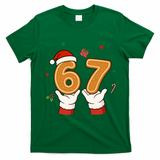 Christmas 67 Six Seven Cookies Santa 6-7 Funny T-Shirt - Irish Green