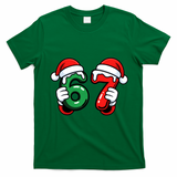 Christmas 67 Santa Hands Funny Meme 6-7 Sixty Seven T-Shirt - Irish Green