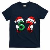 Christmas 67 Santa Hands Funny Meme 6-7 Sixty Seven T-Shirt - Navy Blue