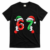 Christmas 67 Santa Hands 6-7 Meme Funny  T-Shirt - Black