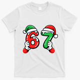 Christmas 67 Santa Hands 6-7 Meme Funny  T-Shirt - White