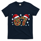 Christmas 67 With Santa Hat T-Shirt - Navy Blue