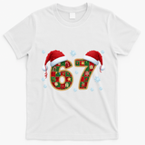 Christmas 67 With Santa Hat T-Shirt - White