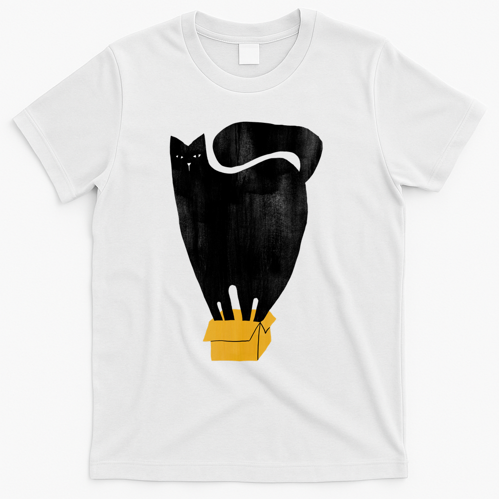 Cat and box - White
