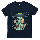 Cats Abducted By Ufo Funny Alien Space Lover T-Shirt