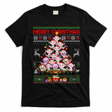 Cute Axolotl Christmas Tree Ugly Sweater   T-Shirt - Black