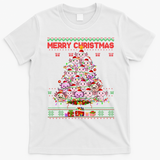 Cute Axolotl Christmas Tree Ugly Sweater   T-Shirt - White