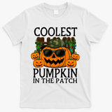 Cute And Funny Halloween Coolest Pumpkin In The Patch T-Shirt - White