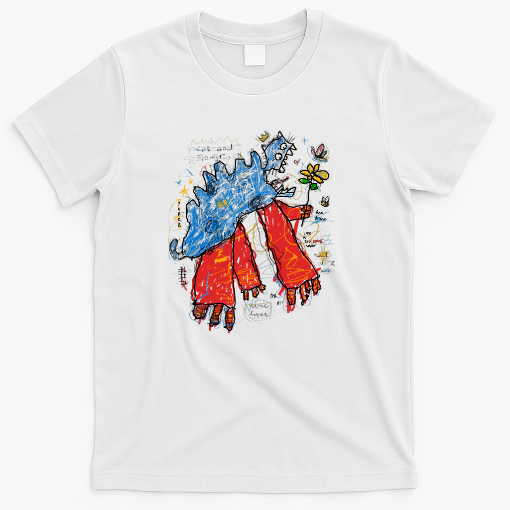 Cat and Flower - White