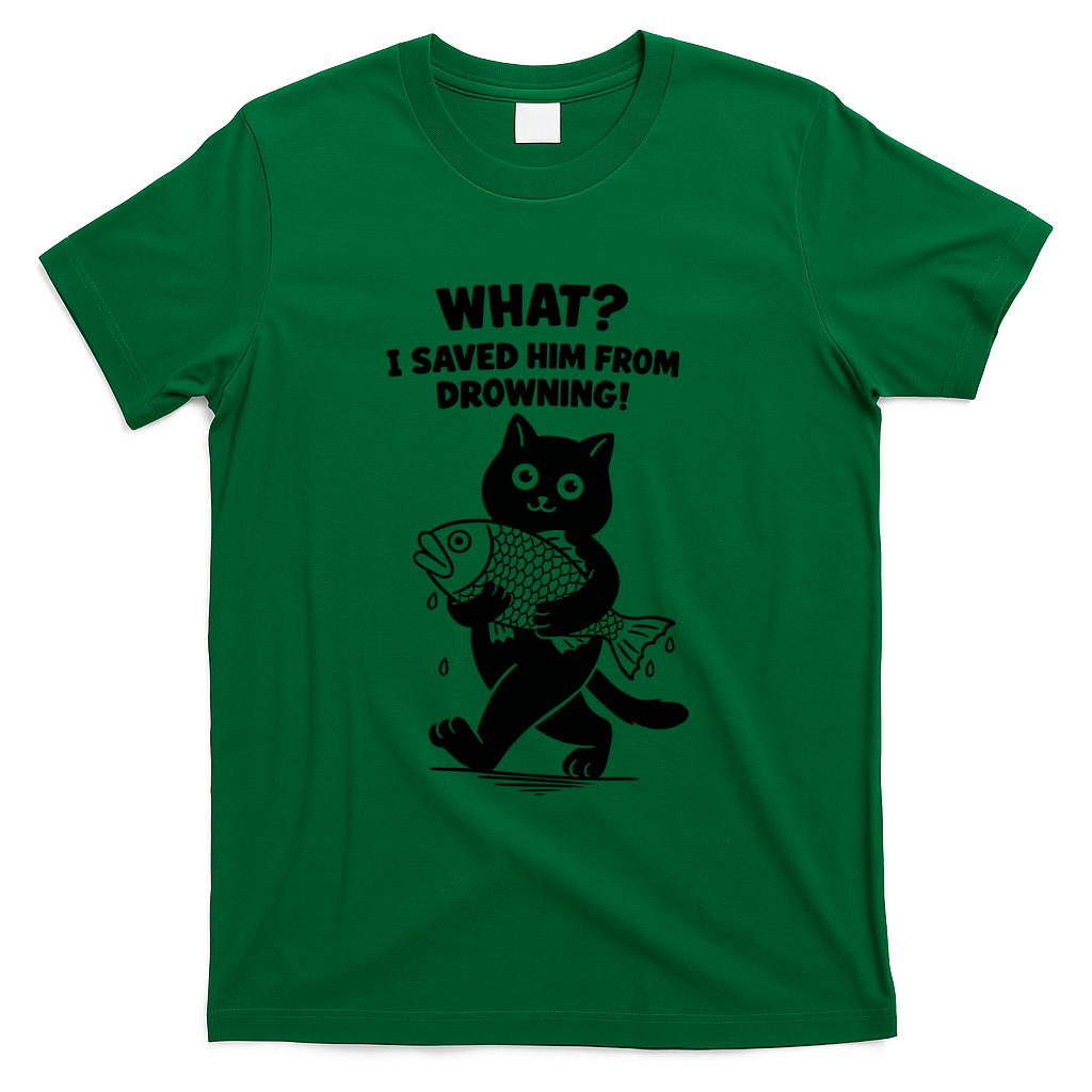 Cat and fish - Green